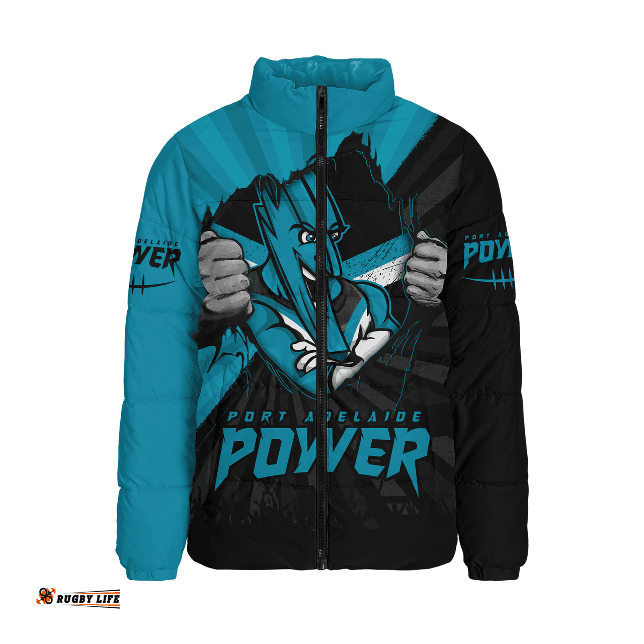 Port Adelaide Breaking Through Fan Design Padded Jacket