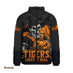 Wests Tigers Dark Moon Rugby Halloween Battle Edition Padded Jacket