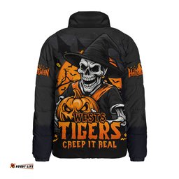 Wests Tigers Dark Moon Rugby Halloween Battle Edition Padded Jacket
