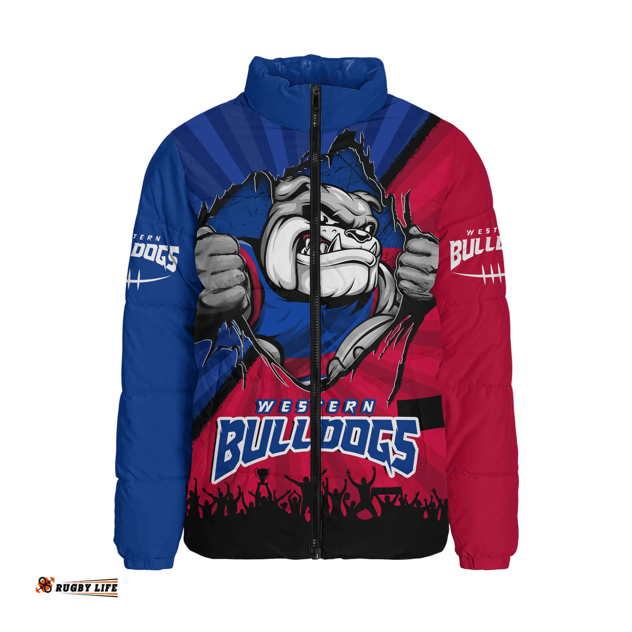 Western Bulldogs Breaking Through Fan Design Padded Jacket