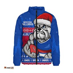 Western Bulldogs Merry Christmas Down Under Footy Power Style Padded Jacket