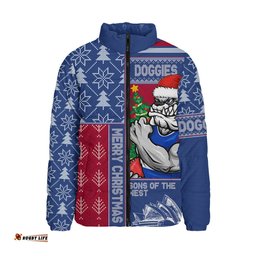 Western Bulldogs Merry Christmas Knit Style Festive Spirit Padded Jacket