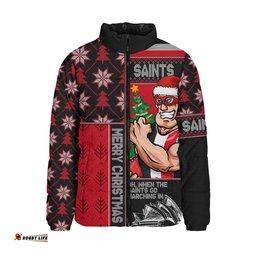 St Kilda Merry Christmas Knit Style Festive Spirit Padded Jacket