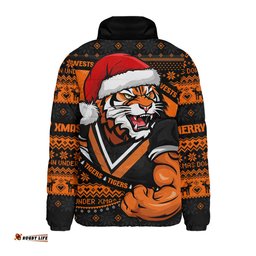 Wests Tigers Ugly Knit Style For Christmas Game Fans Padded Jacket