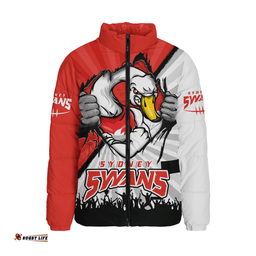 Sydney Swans Breaking Through Fan Design Padded Jacket