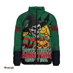 South Sydney Rabbitohs Dark Moon Rugby Halloween Battle Edition Padded Jacket