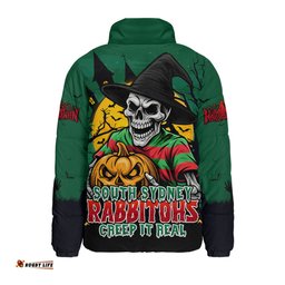 South Sydney Rabbitohs Dark Moon Rugby Halloween Battle Edition Padded Jacket