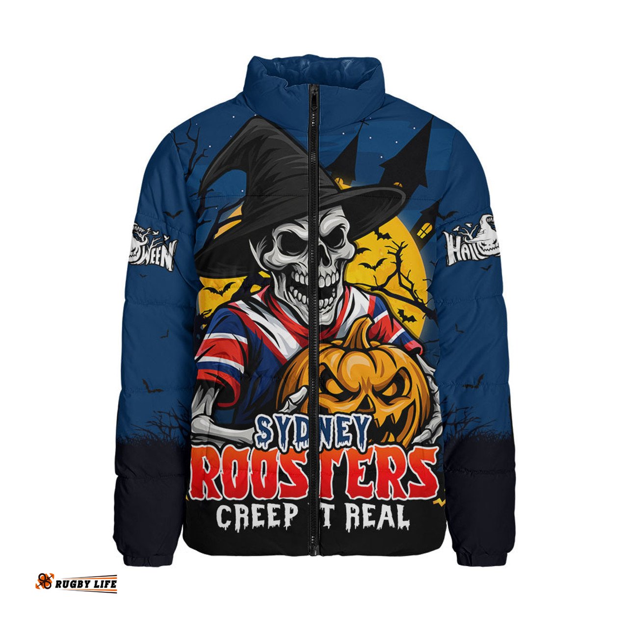 Sydney Roosters Dark Moon Rugby Halloween Battle Edition Padded Jacket
