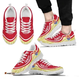 Tahiti Wave Sneakers - Polynesian Pattern White Gold Color Th0
