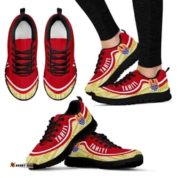 Tahiti Wave Sneakers - Polynesian Pattern White Gold Color Th0