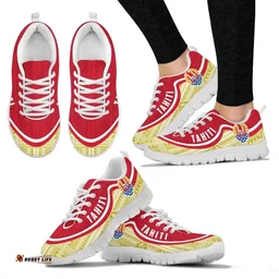 Tahiti Wave Sneakers - Polynesian Pattern White Gold Color Th0