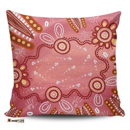 Australia Aboriginal Pink Aboriginal Dot Art Background Pillow
