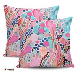 Australia Aboriginal Australian Aboriginal Art Vivid Pastel Colours Pillow