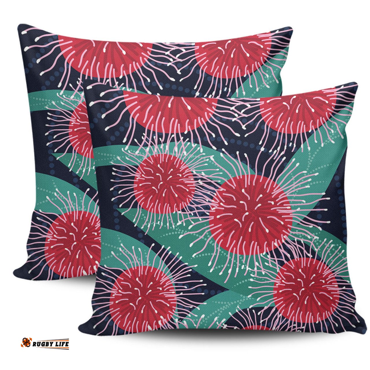 Australia Aboriginal Australian Hakea Flower Artwork Pillow