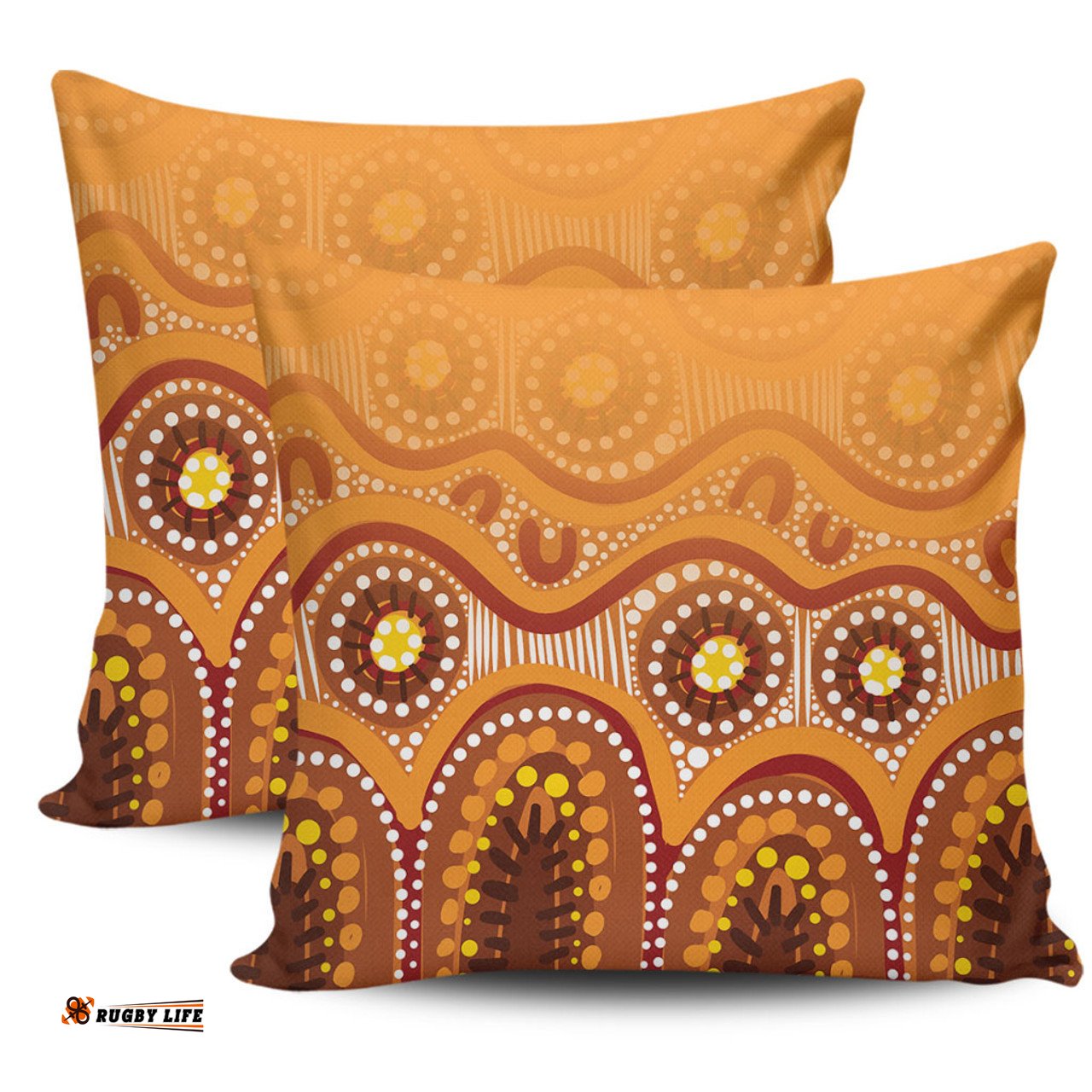 Australia Aboriginal Brown Aboriginal Dot Pillow
