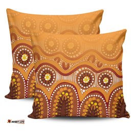Australia Aboriginal Brown Aboriginal Dot Pillow