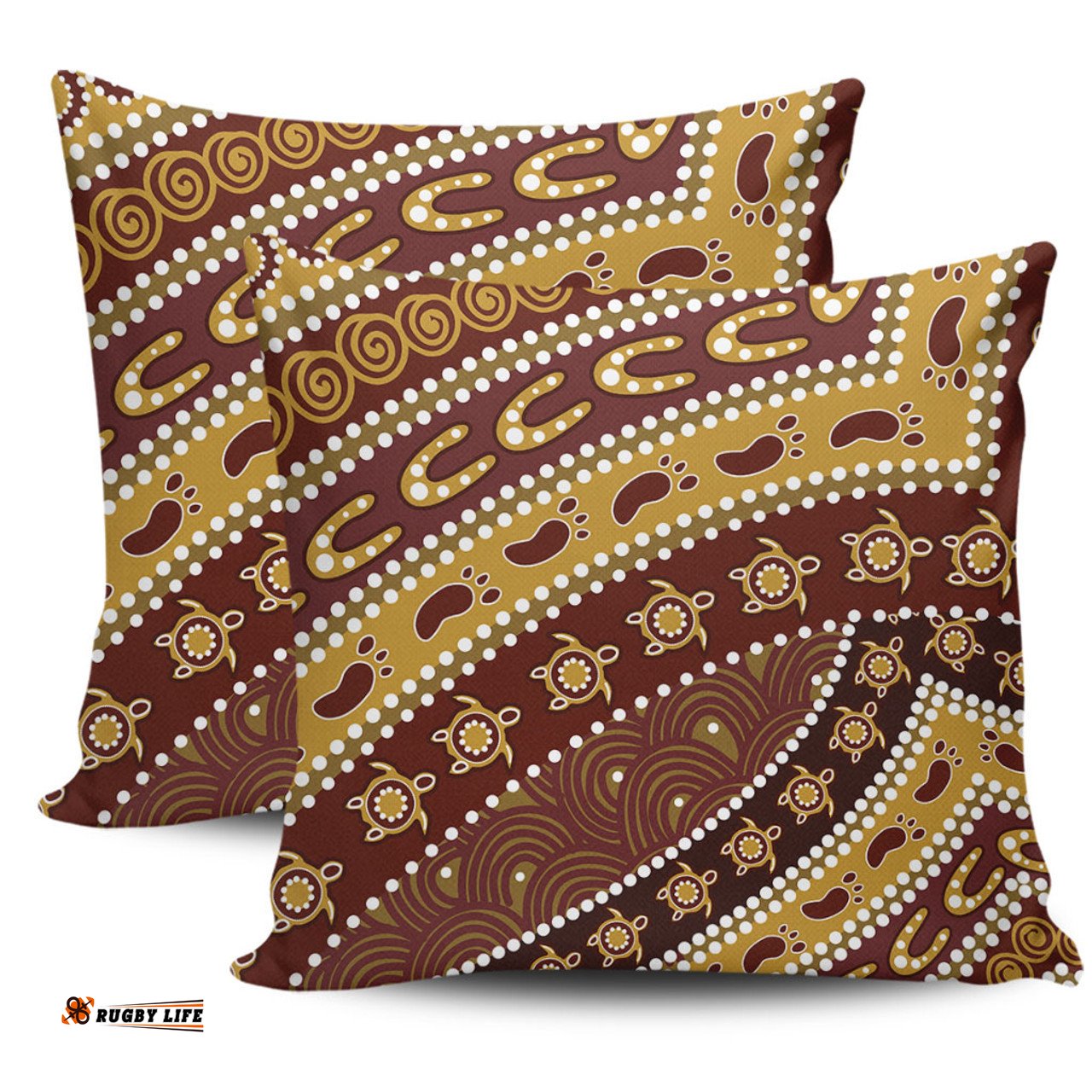 Australia Aboriginal Australian Aboriginal Style Of Pattern Background Pillow