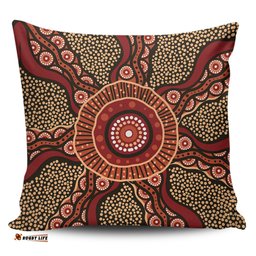 Australia Aboriginal Brown Aboriginal Style Dot Painting Pillow
