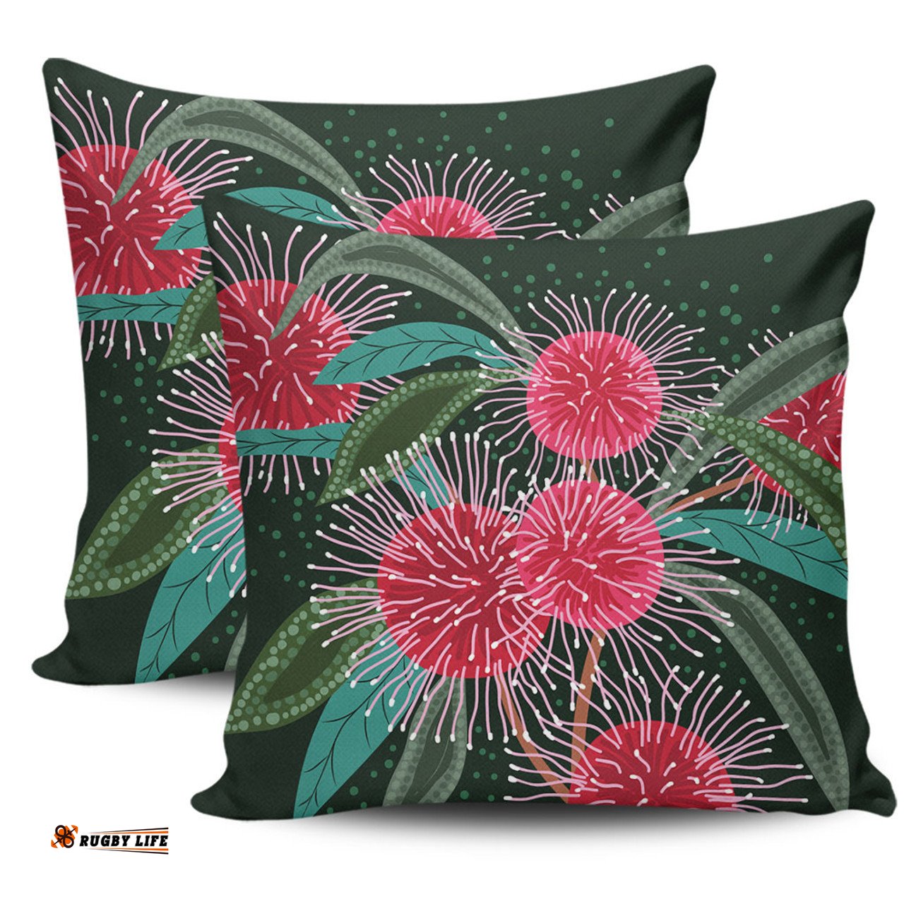 Australia Aboriginal Australian Hakea Flowers Painting In Aboriginal Style Pillow