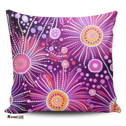 Australia Aboriginal Beautiful Aboriginal Pastel Pink Style Pillow