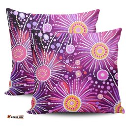 Australia Aboriginal Beautiful Aboriginal Pastel Pink Style Pillow