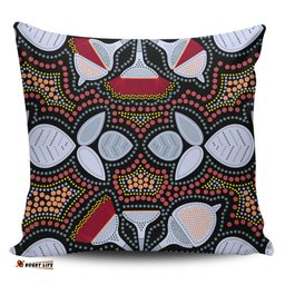 Australia Aboriginal Eucalyptus seamless pattern In Aboriginal Dot Art Pillow