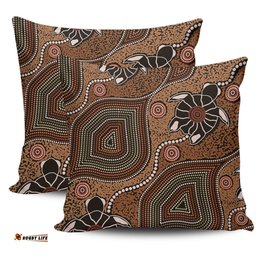 Australia Aboriginal Aboriginal Turtle Art Background Pillow