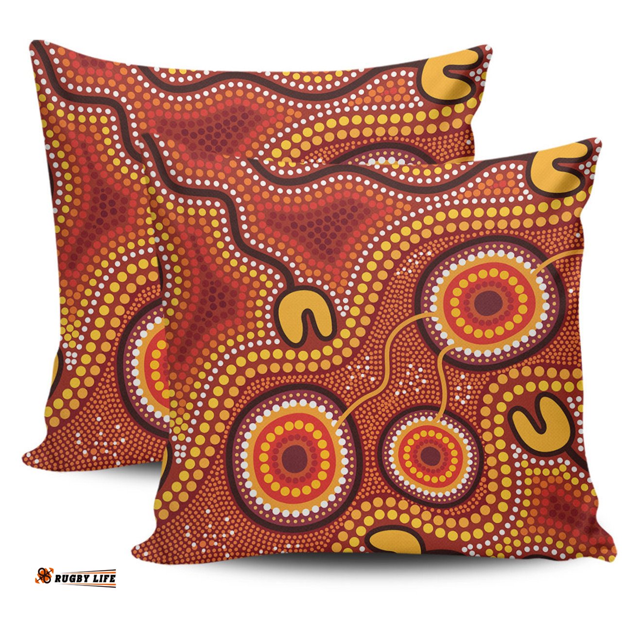 Australia Aboriginal Connection Concept Dot Aboriginal Colorful Painting Pillow