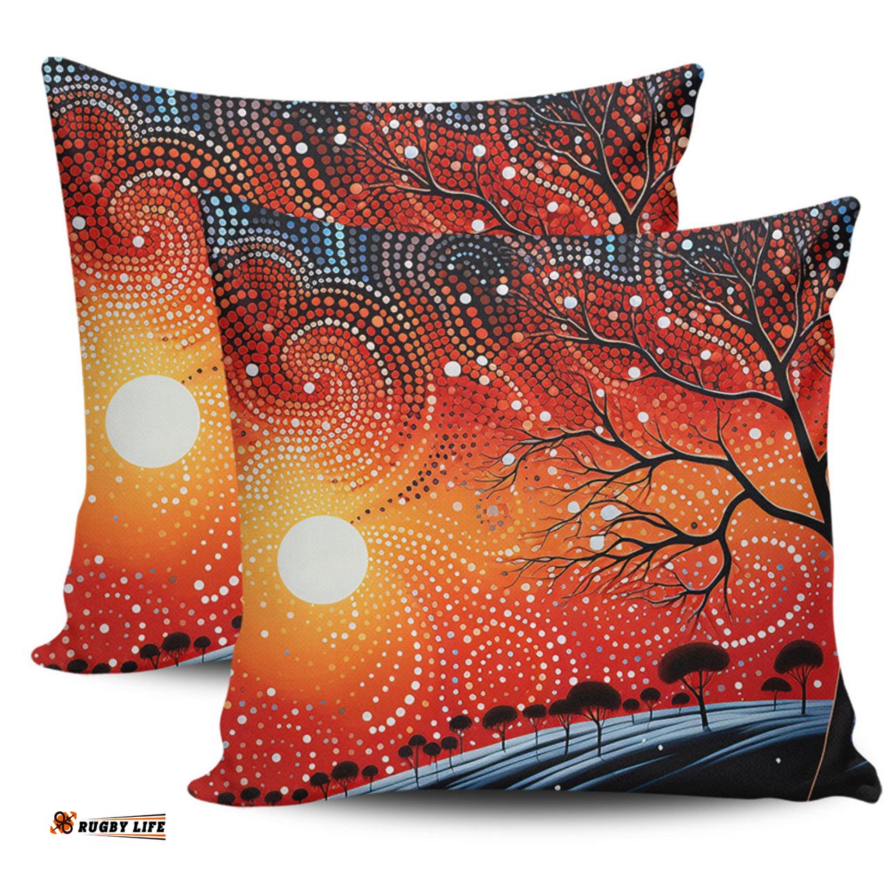 Australia Aboriginal Aboriginal Dot Painting Style Art Dreamtime Story Pillow