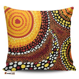 Australia Aboriginal Brown Aboriginal Style Dot Art Pillow
