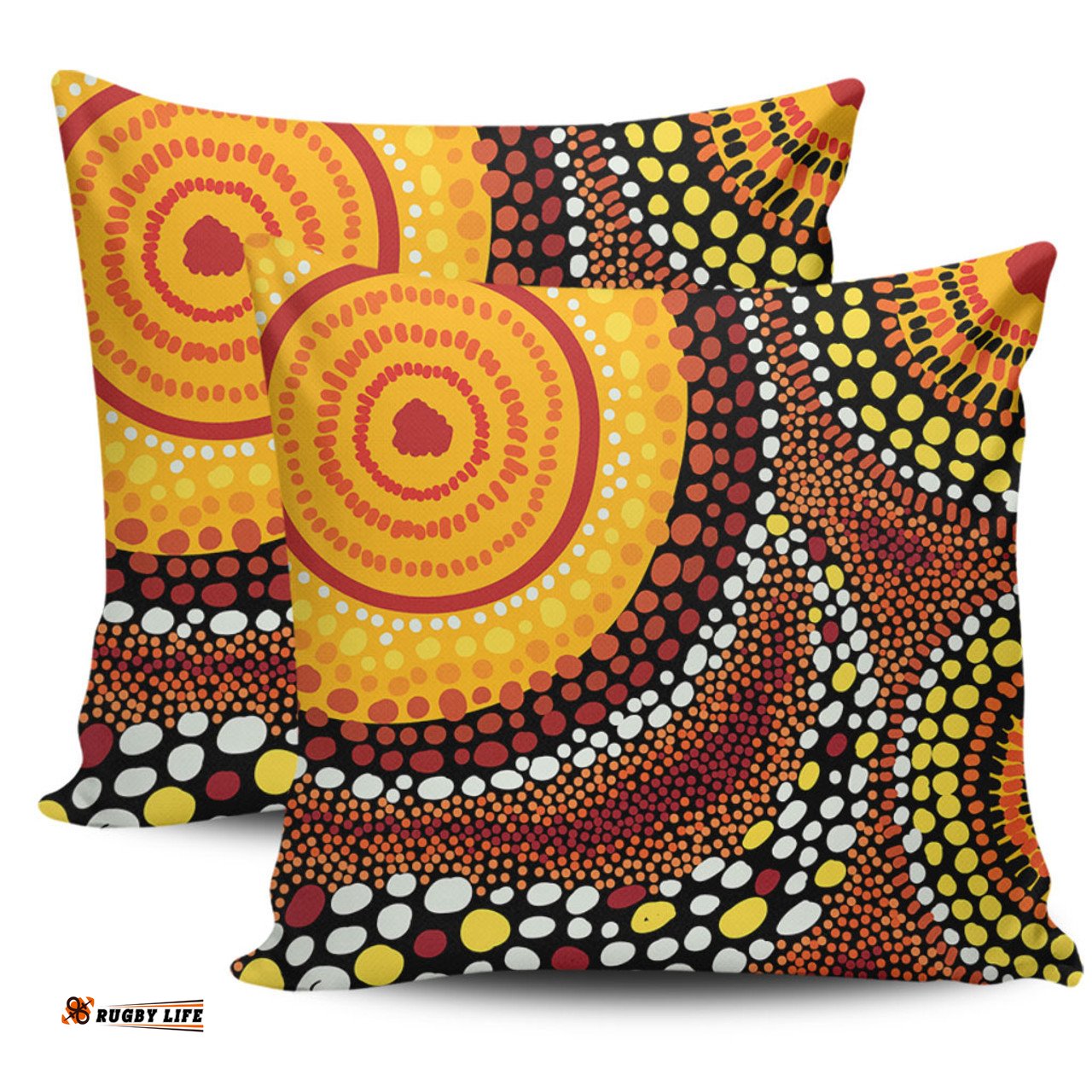 Australia Aboriginal Brown Aboriginal Style Dot Art Pillow