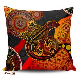 Australia Aboriginal Dot Painting Art Style Goanna Pillow