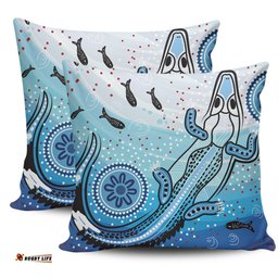 Australia Crocodile Aboriginal Dot Artwork With Crocodile Pillow
