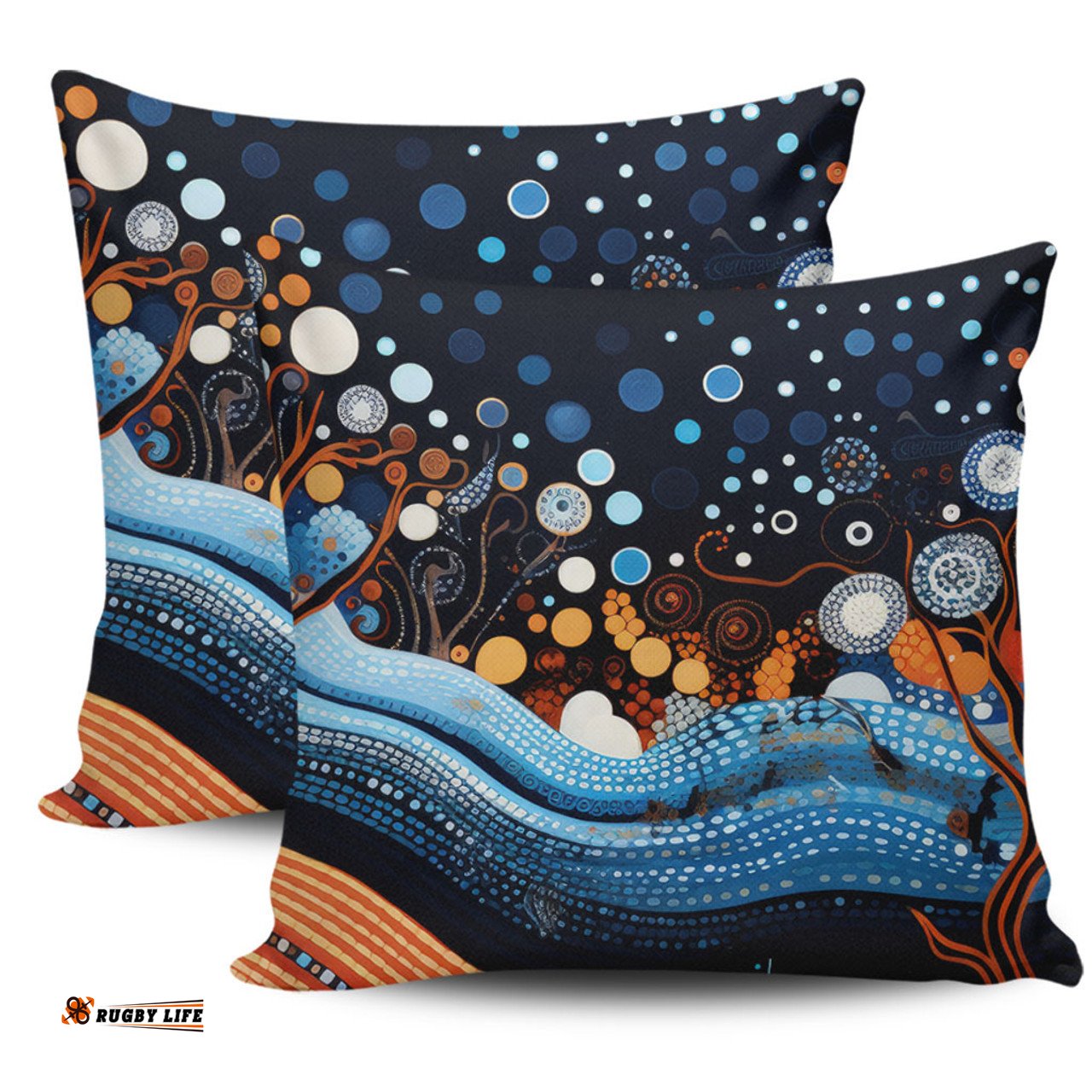 Australia Dreaming Aboriginal Aboriginal Culture Indigenous Trees Dot Painting Art Inspired Pillow