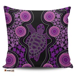 Australia Aboriginal Art Turtles Inspired Purple Pillow