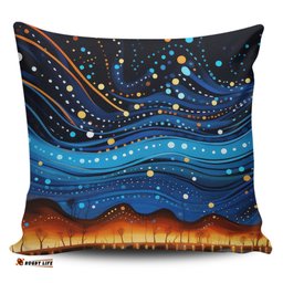 Australia Dreaming Aboriginal Aboriginal Dreaming Dot Painting Art Color Inspired Pillow