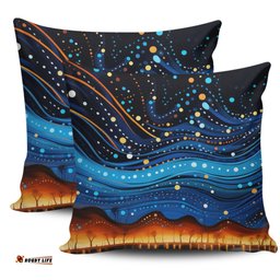 Australia Dreaming Aboriginal Aboriginal Dreaming Dot Painting Art Color Inspired Pillow