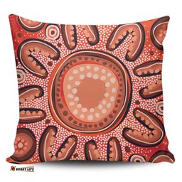 Australia Dot Painting Inspired Aboriginal Big Flower Painting With Aboriginal Dot Pillow