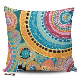 Australia Aboriginal Colorful Pattern And Dots Art Pillow