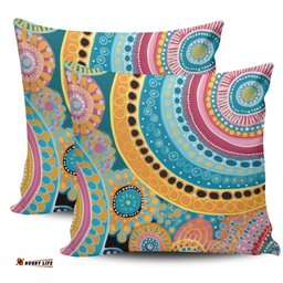 Australia Aboriginal Colorful Pattern And Dots Art Pillow