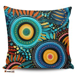 Australia Aboriginal Traditional Australian Aboriginal Native Design (Black) Ver 4 Pillow