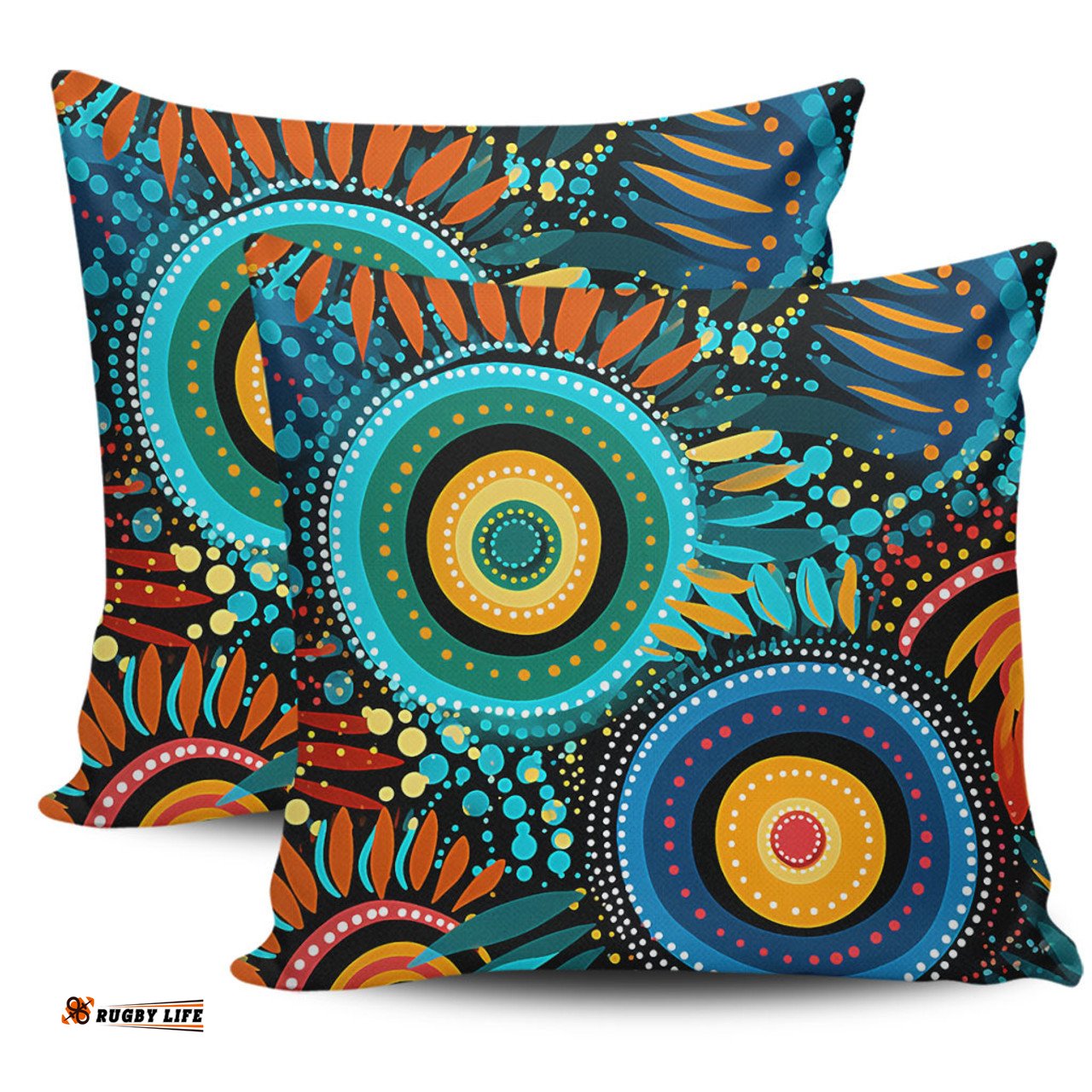 Australia Aboriginal Traditional Australian Aboriginal Native Design (Black) Ver 4 Pillow
