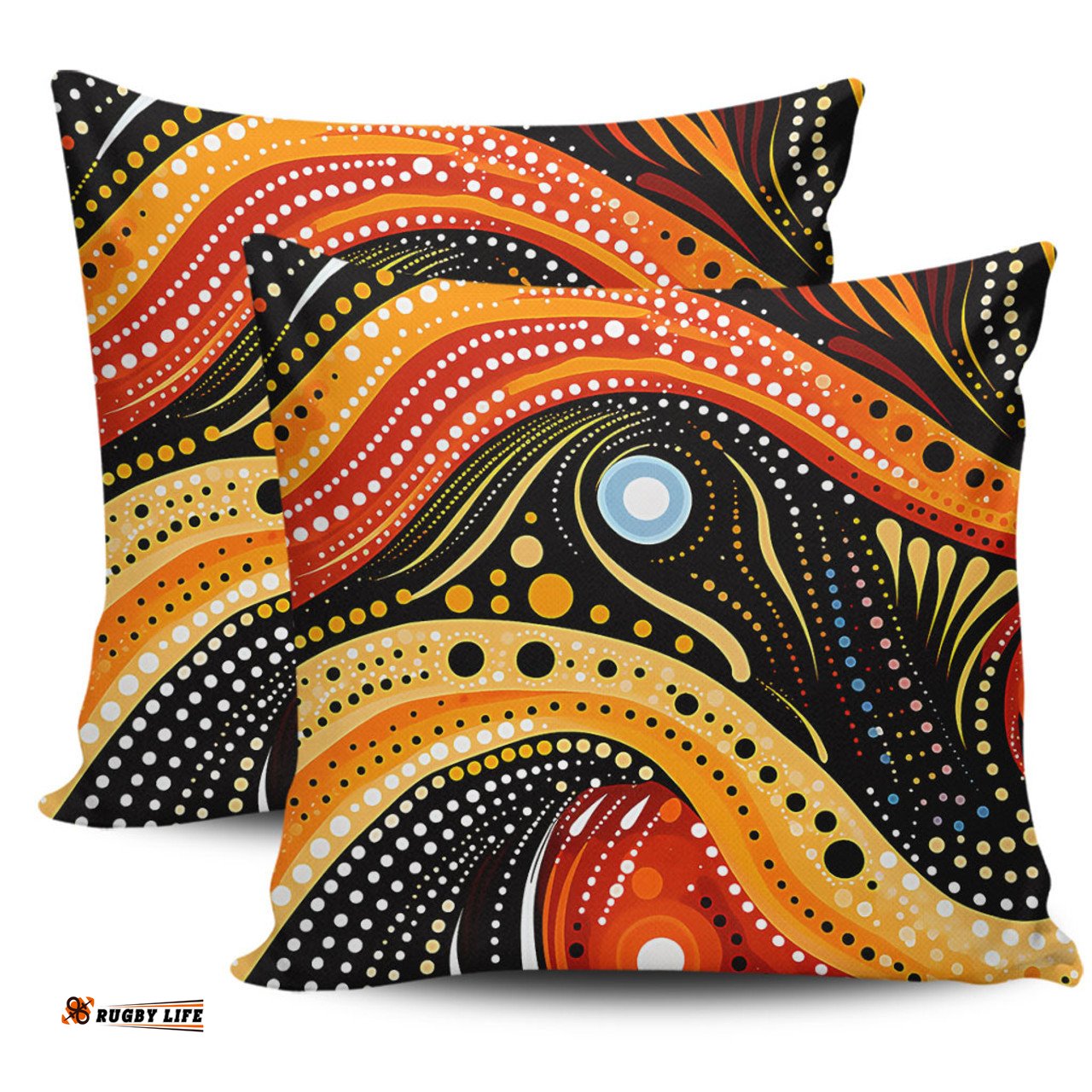 Australia Aboriginal Traditional Australian Aboriginal Native Design (Black) Ver 1 Pillow