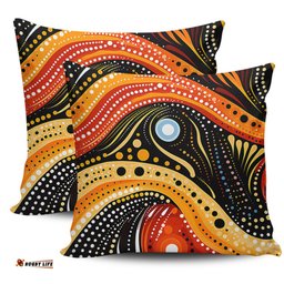 Australia Aboriginal Traditional Australian Aboriginal Native Design (Black) Ver 1 Pillow