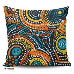 Australia Aboriginal Traditional Australian Aboriginal Native Design (Black) Ver 5 Pillow