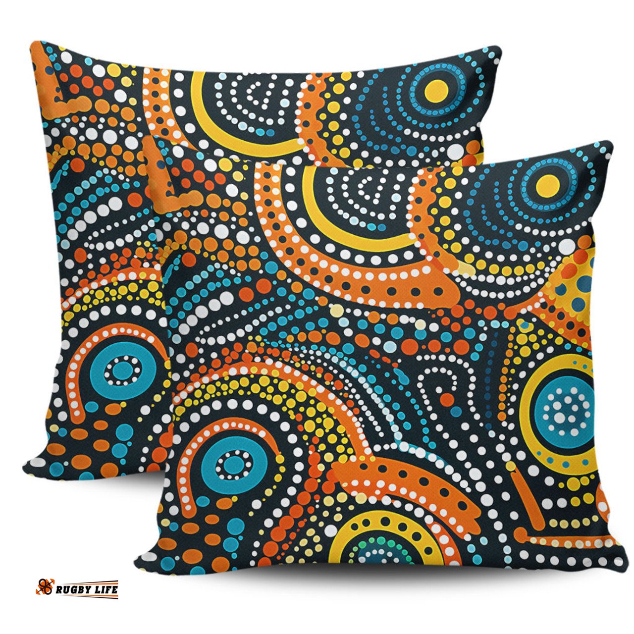 Australia Aboriginal Traditional Australian Aboriginal Native Design (Black) Ver 5 Pillow