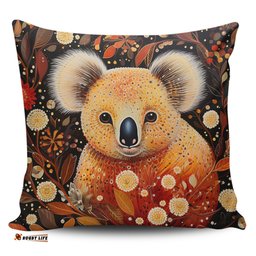 Australia Koala Custom Aboriginal Koala With Golden Wattle Flowers Pillow