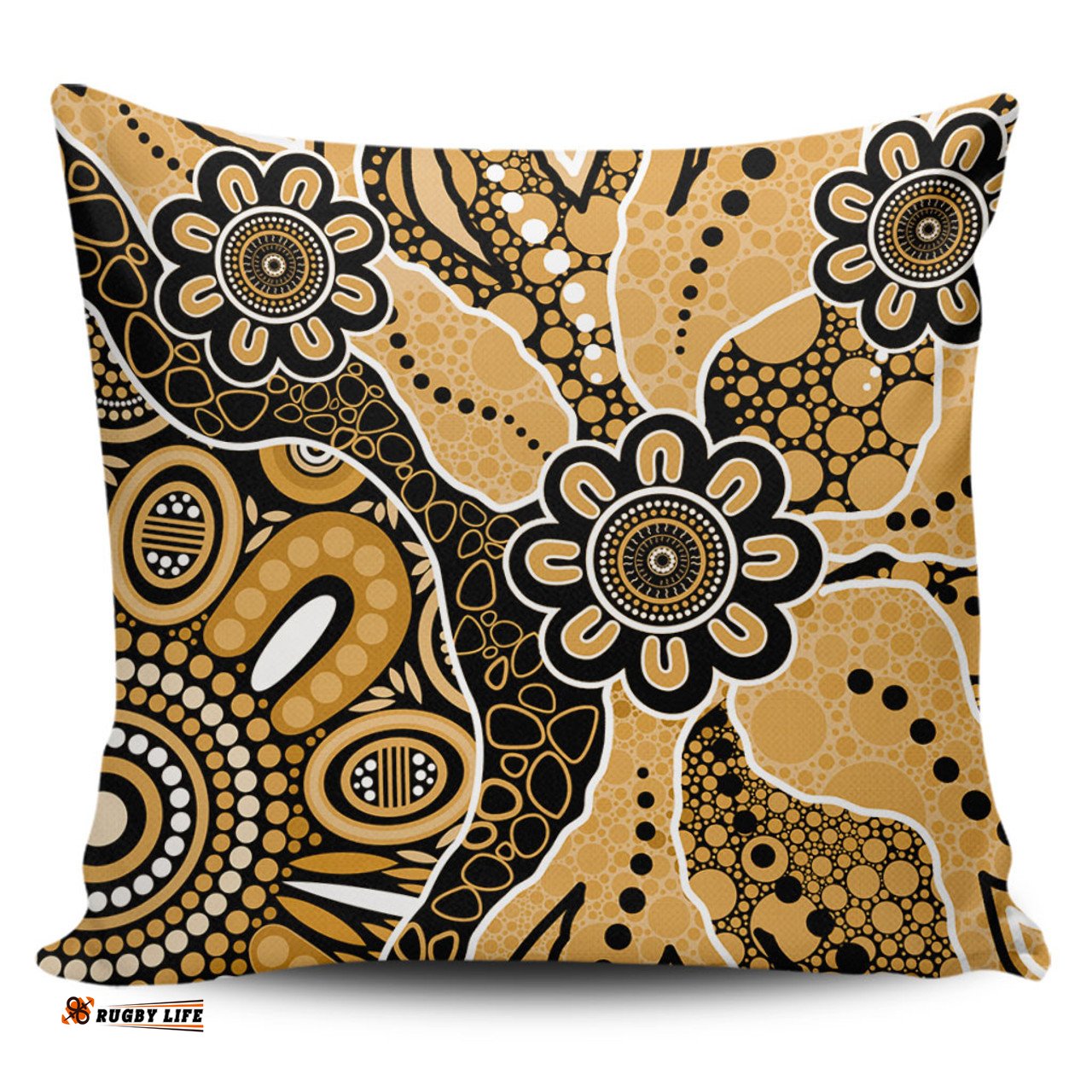 Australia Aboriginal Design Art Color Yellow Pillow