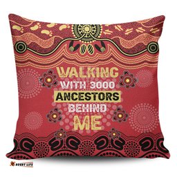 Australia Aboriginal Walking with 3000 Ancestors Behind Me Red and Gold Patterns Pillow