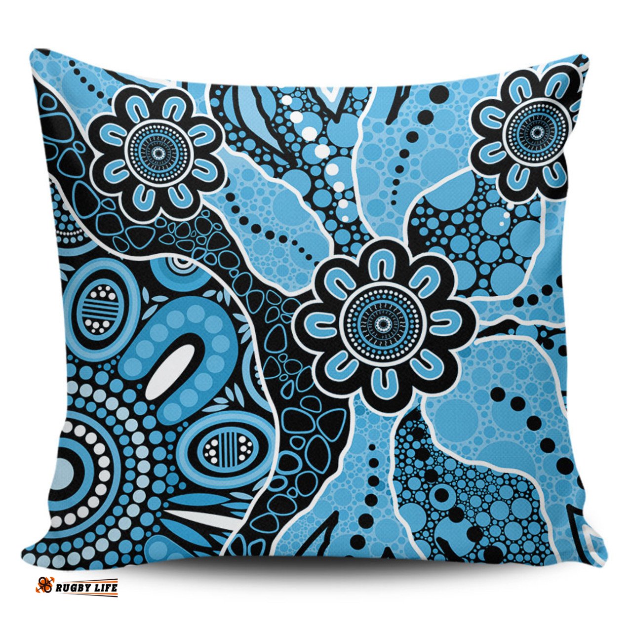 Australia Aboriginal Design Art Color Blue Pillow